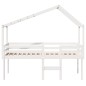 vidaXL Hochbett mit Dach Weiß 90x190 cm Massivholz Kiefer vidaXL Hochbett mit Dach Weiß 90x190 cm Massivholz Kiefer