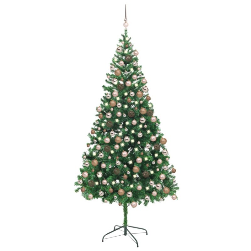 Künstlicher Weihnachtsbaum mit LEDs & Kugeln 210 cm 910 Zweige Künstlicher Weihnachtsbaum mit LEDs & Kugeln 210 cm 910 Zweige