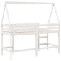 vidaXL Hochbett mit Leiter und Dach Weiß 90x190 cm Massivholz Kiefer vidaXL Hochbett mit Leiter und Dach Weiß 90x190 cm Massivholz Kiefer
