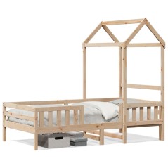 vidaXL Massivholzbett mit Dach 80x200 cm Kiefer