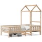 vidaXL Massivholzbett mit Dach 80x200 cm Kiefer vidaXL Massivholzbett mit Dach 80x200 cm Kiefer