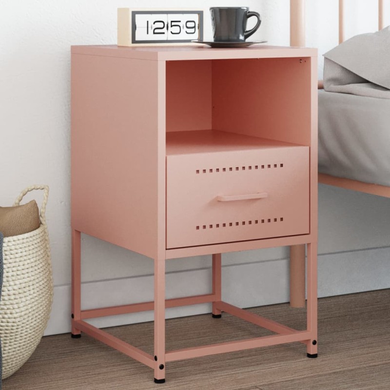 vidaXL Nachttisch Rosa 36x39x60,5 cm Stahl vidaXL Nachttisch Rosa 36x39x60,5 cm Stahl