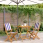 vidaXL 3-tlg. Bistro-Set Blau und Weiß Stoff und Massivholz vidaXL 3-tlg. Bistro-Set Blau und Weiß Stoff und Massivholz
