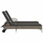 vidaXL Sonnenliegen mit Auflagen 2 Stk. Grau Poly-Rattan vidaXL Sonnenliegen mit Auflagen 2 Stk. Grau Poly-Rattan