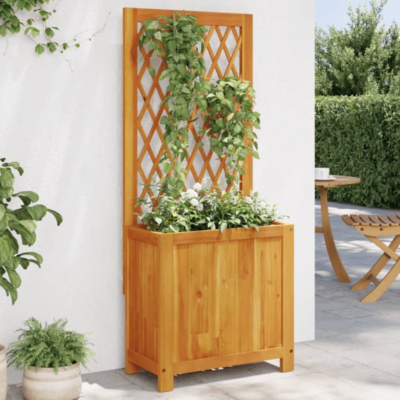 vidaXL Pflanzkübel mit Rankgitter 55x29,5x132 cm Massivholz Akazie vidaXL Pflanzkübel mit Rankgitter 55x29,5x132 cm Massivholz Akazie