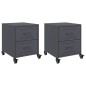 vidaXL Nachttische 2 Stk. Anthrazit 36x39x43,5 cm Stahl vidaXL Nachttische 2 Stk. Anthrazit 36x39x43,5 cm Stahl