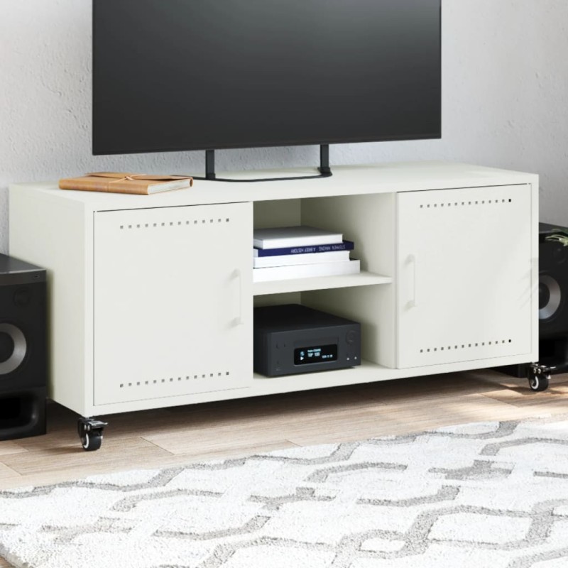 vidaXL TV-Schrank Weiß 100,5x39x43,5 cm Kaltgewalzter Stahl vidaXL TV-Schrank Weiß 100,5x39x43,5 cm Kaltgewalzter Stahl