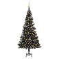 vidaXL Künstlicher Weihnachtsbaum Beleuchtung & Kugeln Schwarz 240 cm vidaXL Künstlicher Weihnachtsbaum Beleuchtung & Kugeln Schwarz 240 cm