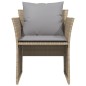 vidaXL Gartenstuhl mit Fußhocker Beige Poly Rattan vidaXL Gartenstuhl mit Fußhocker Beige Poly Rattan