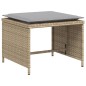 vidaXL Gartenstuhl mit Fußhocker Beige Poly Rattan vidaXL Gartenstuhl mit Fußhocker Beige Poly Rattan