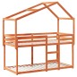 vidaXL Etagenbett mit Dach Wachsbraun 90x200 cm Massivholz Kiefer vidaXL Etagenbett mit Dach Wachsbraun 90x200 cm Massivholz Kiefer