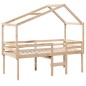 vidaXL Hochbett mit Dach 90x200 cm Massivholz Kiefer vidaXL Hochbett mit Dach 90x200 cm Massivholz Kiefer