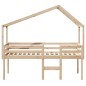 vidaXL Hochbett mit Dach 90x200 cm Massivholz Kiefer vidaXL Hochbett mit Dach 90x200 cm Massivholz Kiefer