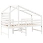 vidaXL Hochbett mit Leiter und Dach Weiß 90x200 cm Massivholz Kiefer vidaXL Hochbett mit Leiter und Dach Weiß 90x200 cm Massivholz Kiefer