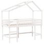 vidaXL Hochbett mit Leiter und Dach Weiß 80x200 cm Massivholz Kiefer vidaXL Hochbett mit Leiter und Dach Weiß 80x200 cm Massivholz Kiefer