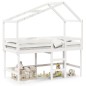 vidaXL Hochbett mit Leiter und Dach Weiß 90x200 cm Massivholz Kiefer vidaXL Hochbett mit Leiter und Dach Weiß 90x200 cm Massivholz Kiefer