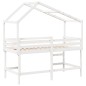 vidaXL Hochbett mit Leiter und Dach Weiß 90x200 cm Massivholz Kiefer vidaXL Hochbett mit Leiter und Dach Weiß 90x200 cm Massivholz Kiefer
