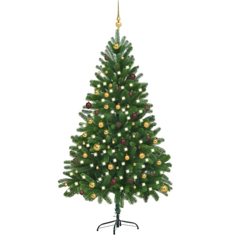 Künstlicher Weihnachtsbaum mit LEDs & Kugeln 210 cm Grün Künstlicher Weihnachtsbaum mit LEDs & Kugeln 210 cm Grün