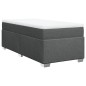 vidaXL Boxspringbett mit Matratze Dunkelgrau 90x190 cm Stoff vidaXL Boxspringbett mit Matratze Dunkelgrau 90x190 cm Stoff