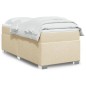 vidaXL Boxspringbett mit Matratze Creme 90x200 cm Stoff vidaXL Boxspringbett mit Matratze Creme 90x200 cm Stoff