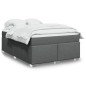 vidaXL Boxspringbett mit Matratze Dunkelgrau 160x200 cm Stoff vidaXL Boxspringbett mit Matratze Dunkelgrau 160x200 cm Stoff