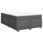 vidaXL Boxspringbett mit Matratze Dunkelgrau 160x200 cm Stoff vidaXL Boxspringbett mit Matratze Dunkelgrau 160x200 cm Stoff