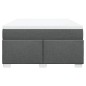vidaXL Boxspringbett mit Matratze Dunkelgrau 160x200 cm Stoff vidaXL Boxspringbett mit Matratze Dunkelgrau 160x200 cm Stoff