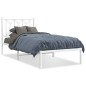 vidaXL Bettgestell mit Kopfteil Metall Weiß 90x200 cm vidaXL Bettgestell mit Kopfteil Metall Weiß 90x200 cm