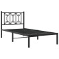 vidaXL Bettgestell mit Kopfteil Metall Schwarz 75x190 cm vidaXL Bettgestell mit Kopfteil Metall Schwarz 75x190 cm
