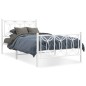 vidaXL Bettgestell mit Kopf- und Fußteil Metall Weiß 107x203 cm vidaXL Bettgestell mit Kopf- und Fußteil Metall Weiß 107x203 cm