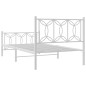 vidaXL Bettgestell mit Kopf- und Fußteil Metall Weiß 107x203 cm vidaXL Bettgestell mit Kopf- und Fußteil Metall Weiß 107x203 cm