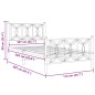 vidaXL Bettgestell mit Kopf- und Fußteil Metall Weiß 107x203 cm vidaXL Bettgestell mit Kopf- und Fußteil Metall Weiß 107x203 cm