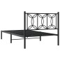 vidaXL Bettgestell mit Kopfteil Metall Schwarz 107x203 cm vidaXL Bettgestell mit Kopfteil Metall Schwarz 107x203 cm