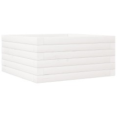 vidaXL Pflanzkübel Weiß 50x50x23 cm Massivholz Kiefer