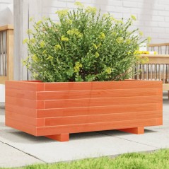 vidaXL Pflanzkübel Wachsbraun 70x40x26,5 cm Massivholz Kiefer