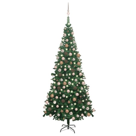 Künstlicher Weihnachtsbaum mit LEDs & Kugeln L 240 cm Grün