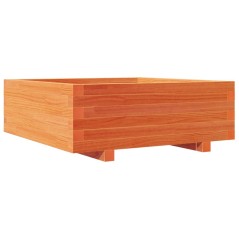 vidaXL Pflanzkübel Wachsbraun 70x70x26,5 cm Massivholz Kiefer