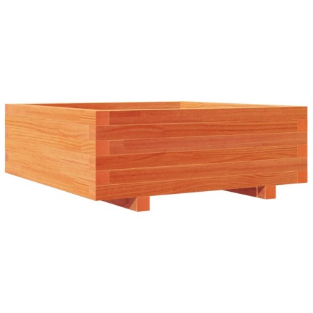 vidaXL Pflanzkübel Wachsbraun 70x70x26,5 cm Massivholz Kiefer