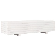 vidaXL Pflanzkübel Weiß 110x40x26,5 cm Massivholz Kiefer