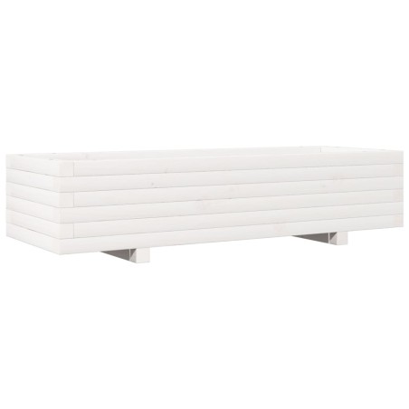 vidaXL Pflanzkübel Weiß 110x40x26,5 cm Massivholz Kiefer