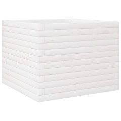 vidaXL Pflanzkübel Weiß 60x60x46 cm Massivholz Kiefer