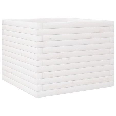 vidaXL Pflanzkübel Weiß 60x60x46 cm Massivholz Kiefer
