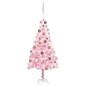 Künstlicher Weihnachtsbaum mit LEDs & Kugeln Rosa 120 cm PVC Künstlicher Weihnachtsbaum mit LEDs & Kugeln Rosa 120 cm PVC