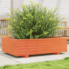 vidaXL Pflanzkübel Wachsbraun 90x60x26,5 cm Massivholz Kiefer