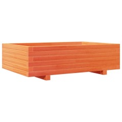 vidaXL Pflanzkübel Wachsbraun 90x60x26,5 cm Massivholz Kiefer