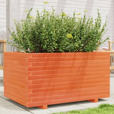 vidaXL Pflanzkübel Wachsbraun 90x60x49,5 cm Massivholz Kiefer