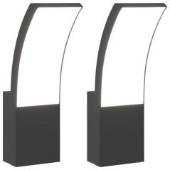 vidaXL LED-Außenwandleuchten 2 Stk. Schwarz Aluminiumdruckguss