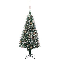 Künstlicher Weihnachtsbaum mit LEDs & Kugeln & Zapfen 180 cm
