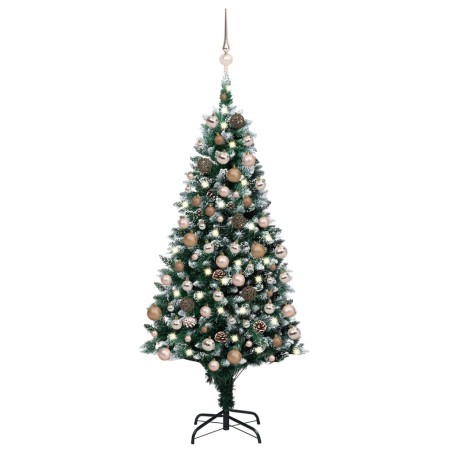 Künstlicher Weihnachtsbaum mit LEDs & Kugeln & Zapfen 180 cm