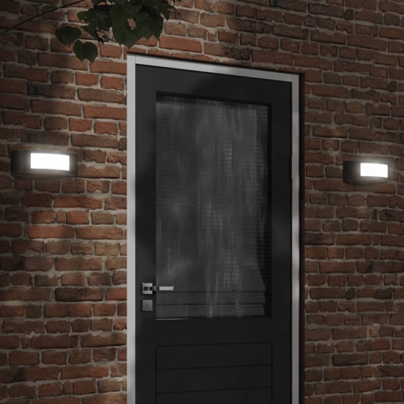vidaXL Außenwandleuchten 2 Stk. Schwarz Edelstahl vidaXL Außenwandleuchten 2 Stk. Schwarz Edelstahl